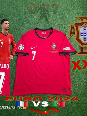 Nike Portugal FPF Cristiano Ronaldo #7 Euro 2024 Home Jersey Vs France Rare XXL